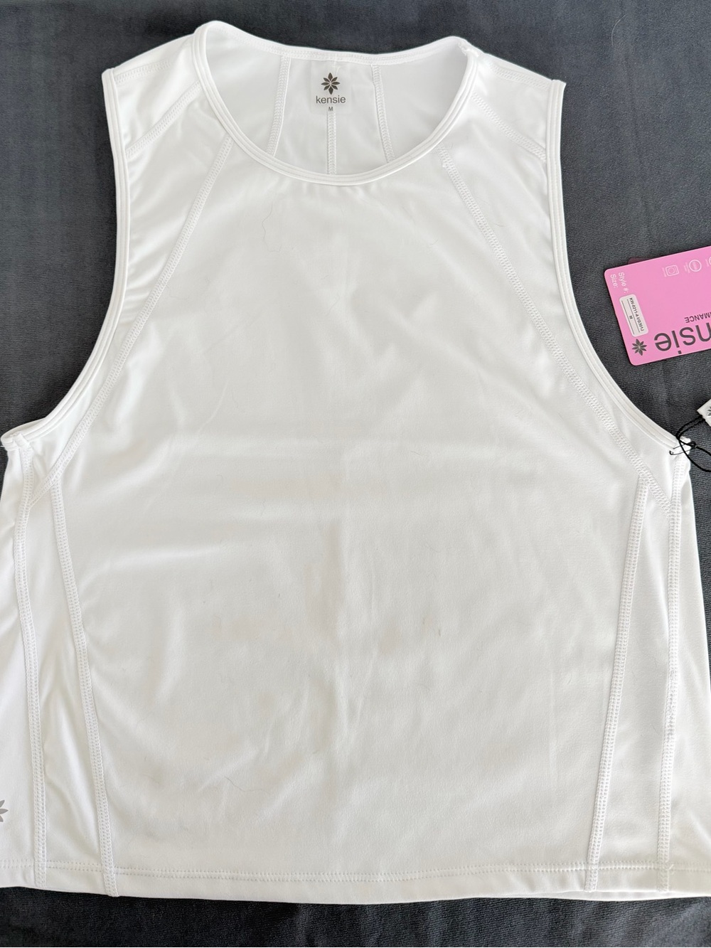Kensie White Performance Tank Top